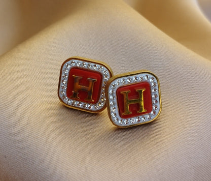 Hermes Earings Red