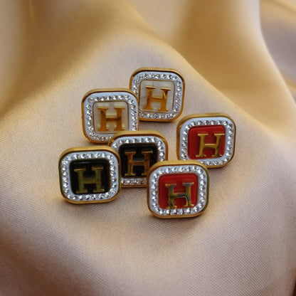 Hermes Earings White