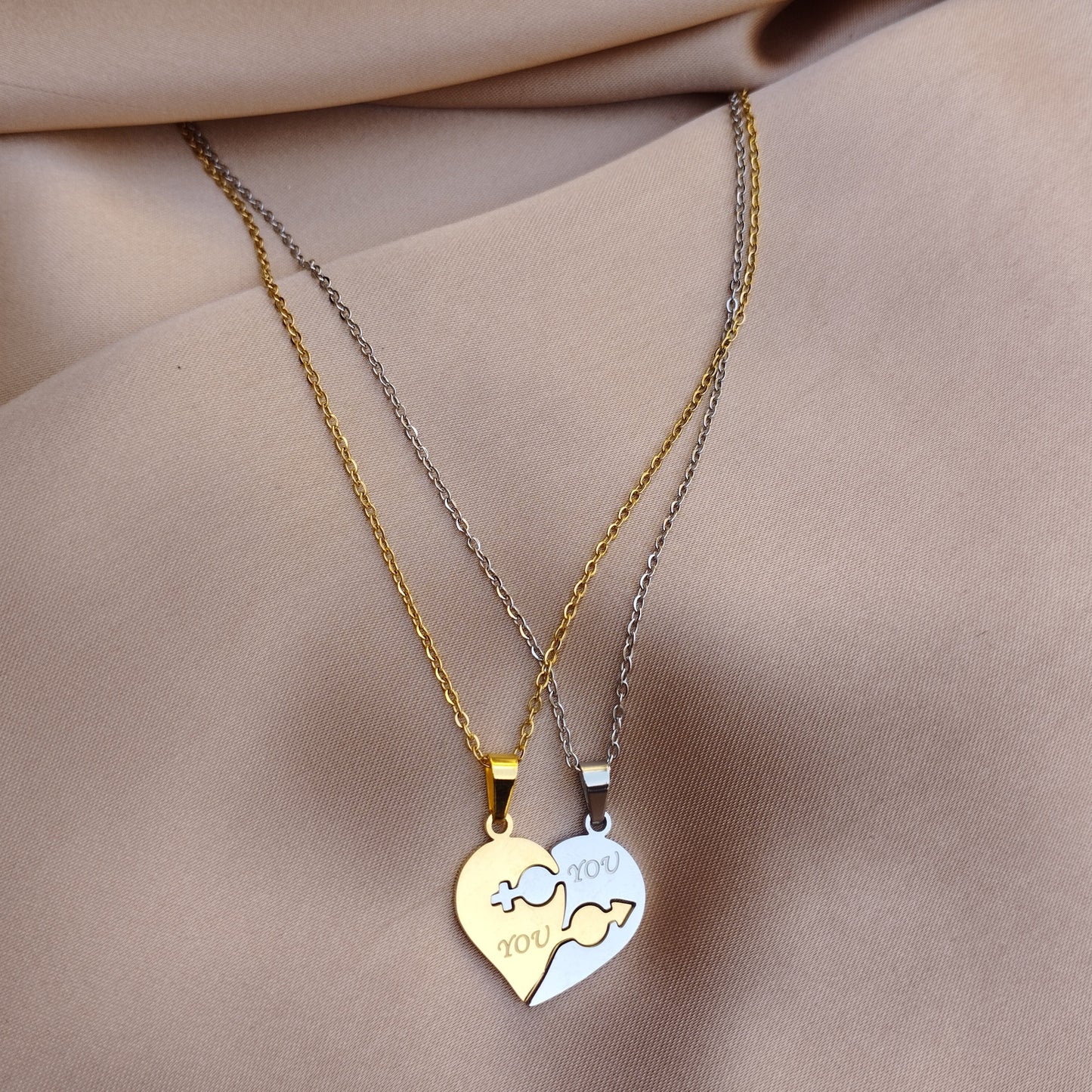 Half Heart Twin Necklace
