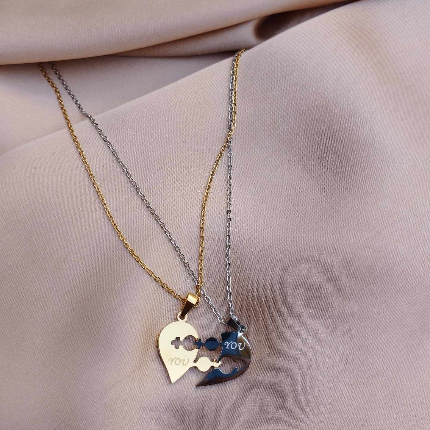 Half Heart Twin Necklace
