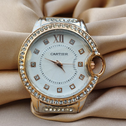 Cartier Rose Gold Silver Watch