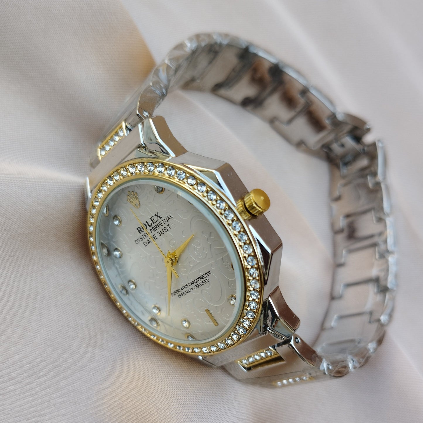 Rolex White Silver Watch