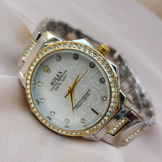 Rolex White Silver Watch